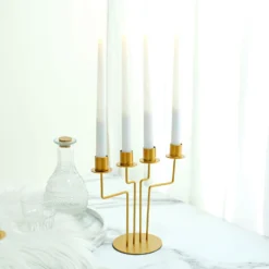 2 Pack Gold Metal Geometric Taper Candle Candelabra Holder Centerpiece 8" 4 Arm 16 2 Pack Gold Metal Geometric Taper Candle Candelabra Holder Centerpiece 8" 4 Arm -Home Decor Promotional Store IRON CAND TP006 GOLD D06.progressive dbb15a28 eba8 4f10 b90f c439226e0493