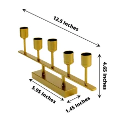 2 Pack Gold Metal 5-Arm Linear Taper Candle Holder Candelabra 12" -Home Decor Promotional Store IRON CAND TP008 GOLD 98.progressive 771a101f b2dc 4398 9da1 8ac7bbabb346