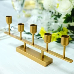 2 Pack Gold Metal 5-Arm Linear Taper Candle Holder Candelabra 12" -Home Decor Promotional Store IRON CAND TP008 GOLD D01.progressive 95efcd6a c5c4 4166 9b14 6b0085469acc
