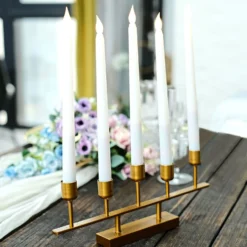 2 Pack Gold Metal 5-Arm Linear Taper Candle Holder Candelabra 12" -Home Decor Promotional Store IRON CAND TP008 GOLD D02.progressive 780979a2 a405 4136 8a61 5a494de35bae