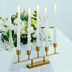2 Pack Gold Metal 5-Arm Linear Taper Candle Holder Candelabra 12" -Home Decor Promotional Store IRON CAND TP008 GOLD D04.progressive 2453245b fbc3 49ea 8206 7a98c2179802