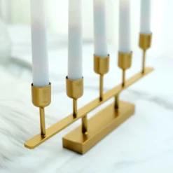 2 Pack Gold Metal 5-Arm Linear Taper Candle Holder Candelabra 12" -Home Decor Promotional Store IRON CAND TP008 GOLD D07.progressive 13c7a7a4 8edc 438f 9314 76ed32685e25
