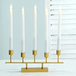 2 Pack Gold Metal 5-Arm Linear Taper Candle Holder Candelabra 12" -Home Decor Promotional Store IRON CAND TP008 GOLD 01.progressive a1389cfe eacd 499b b5c1 58dc7415765f