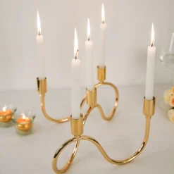 5-Arm Wavy Gold Metal Taper Candle Holder Candelabra 6" Tall -Home Decor Promotional Store IRON CAND TP011 GOLD D03.progressive e91bb9e1 7ff8 4fab a945 211f51063100