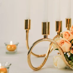 5-Arm Wavy Gold Metal Taper Candle Holder Candelabra 6" Tall -Home Decor Promotional Store IRON CAND TP011 GOLD D05.progressive 3ca71006 7b6b 4b7f b598 e4213f4bc9aa