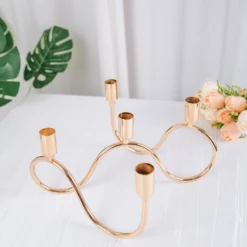 5-Arm Wavy Gold Metal Taper Candle Holder Candelabra 6" Tall -Home Decor Promotional Store IRON CAND TP011 GOLD 01.progressive bbd2a20f 417e 44c0 9a05 81fa78e7b560
