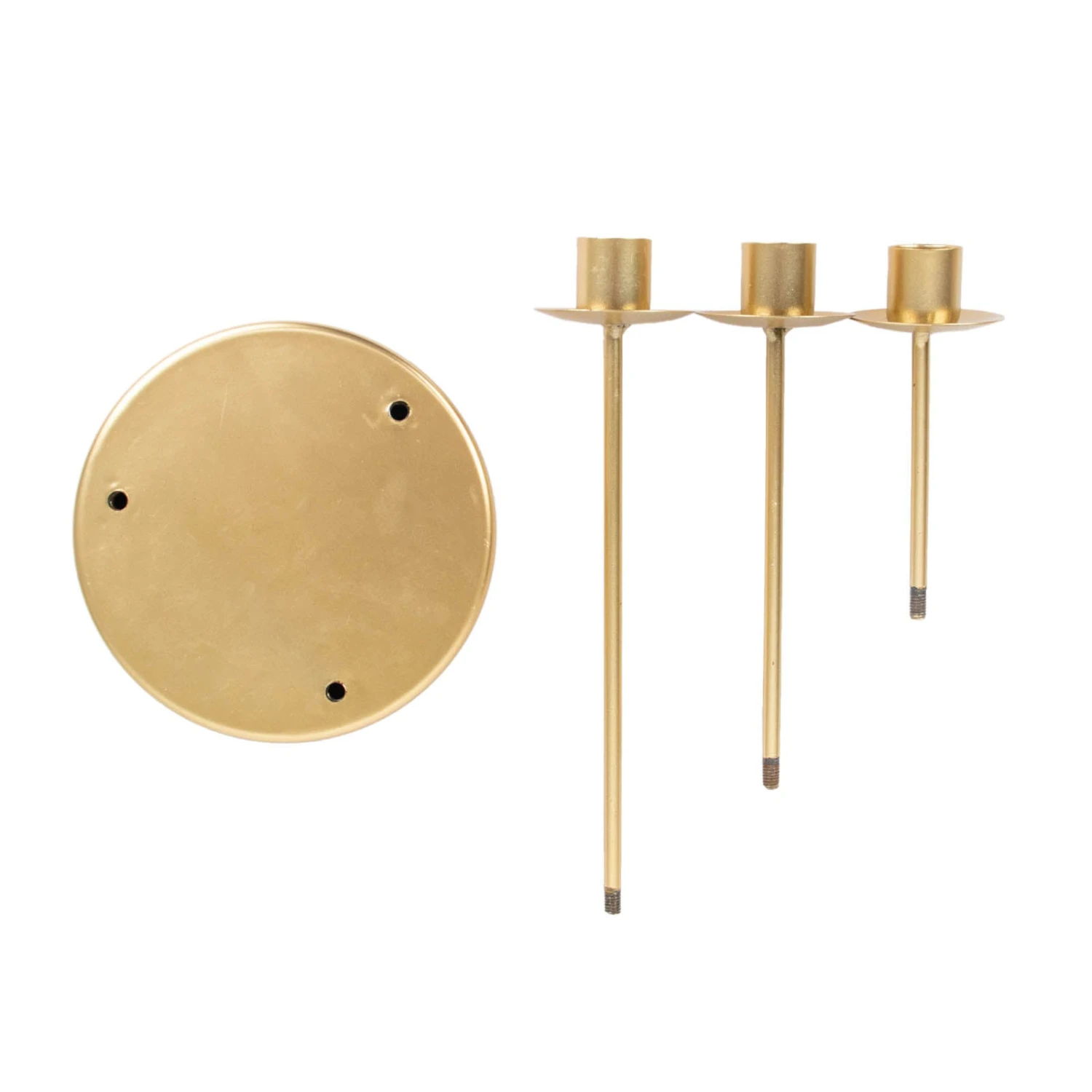 Vintage Gold Metal Taper Candle Holder Centerpiece, Round Tabletop Candelabra 11 Vintage Gold Metal Taper Candle Holder Centerpiece, Round Tabletop Candelabra - Image 11