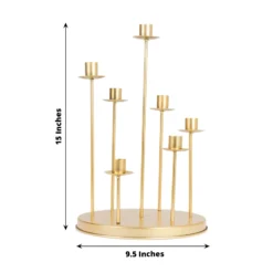 Vintage Gold Metal Taper Candle Holder Centerpiece, Round Tabletop Candelabra 33 Vintage Gold Metal Taper Candle Holder Centerpiece, Round Tabletop Candelabra -Home Decor Promotional Store IRON CAND TP012 7 GOLD 98