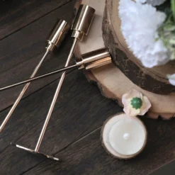 Set Of 3 | Gold Metal Taper Candle Stands With Round Solid Base, Decorative Candlestick Holder Set - 9",10",13" -Home Decor Promotional Store IRON CAND TP016 GOLD D14