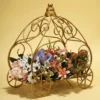Gold Wrought Iron Cinderella Pumpkin Carriage Table Centerpiece 11"