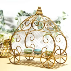 Gold Wrought Iron Cinderella Pumpkin Carriage Table Centerpiece 11" -Home Decor Promotional Store IRON COACH02 GOLD 02.progressive 11a6bf54 9390 4e92 950c f351d06e0010