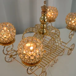 Gold Metal 4-Arm Crystal Cinderella Carriage Candle Holder Centerpiece 18" -Home Decor Promotional Store IRON COACH 03 GOLD D03 46102e5b 4350 45ff 8394 92107abee4ad
