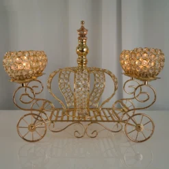 Gold Metal 4-Arm Crystal Cinderella Carriage Candle Holder Centerpiece 18" -Home Decor Promotional Store IRON COACH 03 GOLD D04 3a8c1771 e48d 44ae 9b5a 6bea46ccab92