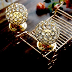 Gold Metal 4-Arm Crystal Cinderella Carriage Candle Holder Centerpiece 18" -Home Decor Promotional Store IRON COACH 03 GOLD D06