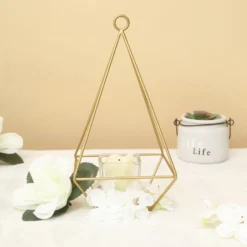 2 Pack Metal Pyramid Shaped Tealight Candle Holders, Open Frame Geometric Flower Stand 9" -Home Decor Promotional Store IRON HOLD 002 GOLD D15.progressive e0e43dcc 711a 41ea 9f8c 79f83bf7c42d
