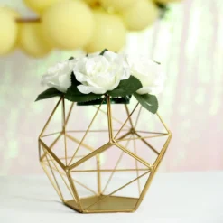 Metal Pentagon Prism Tealight Candle Holder, Open Frame Geometric Flower Stand 7" -Home Decor Promotional Store IRON HOLD 003 GOLD D16.progressive f5b0aa4d dd95 4d23 871f 040f2e487e8f