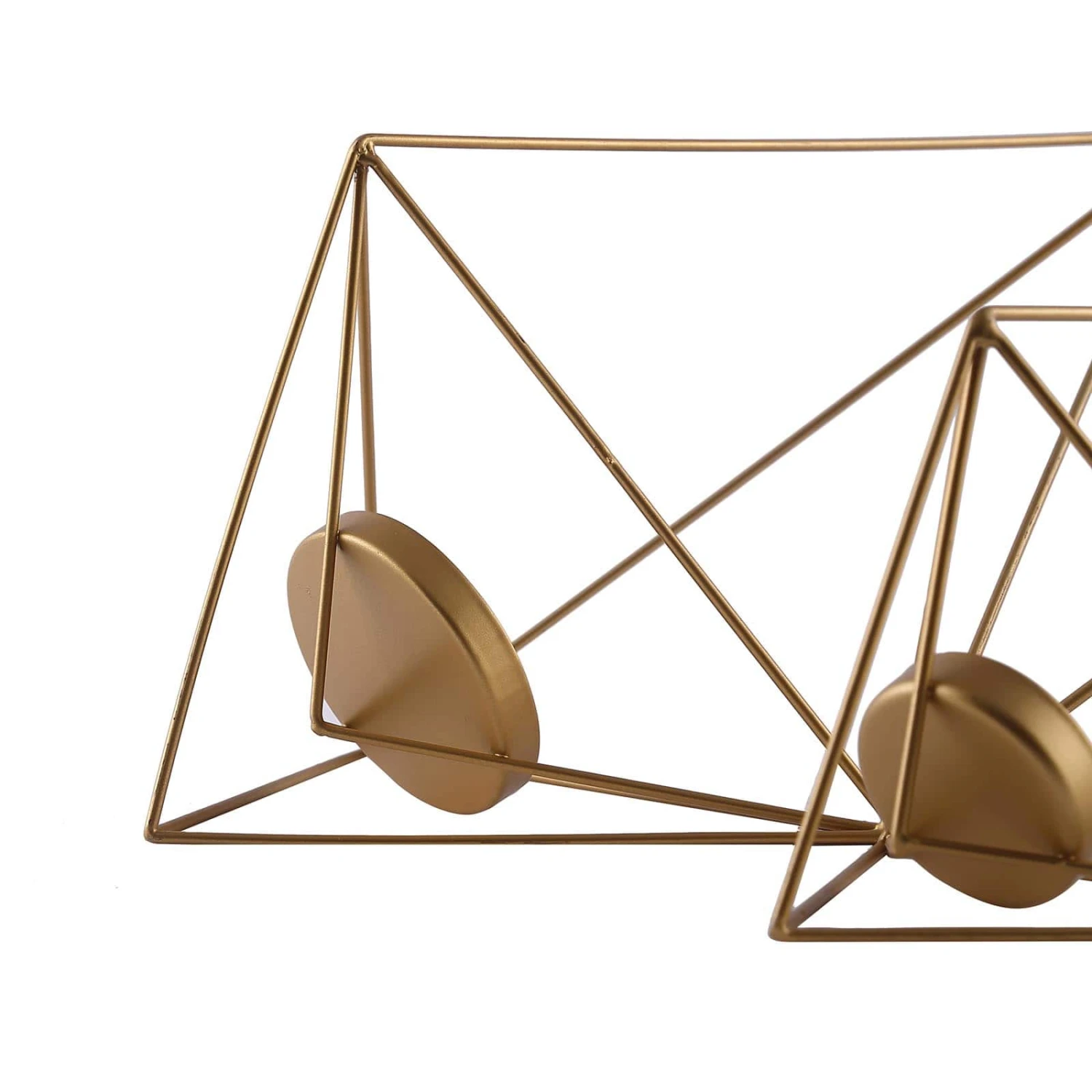 Set Of 2 | Hanging Diamond Tealight Candle Holders, Open Frame Metal Geometric Flower Terrariums - 12", 15" 5 Set Of 2 | Hanging Diamond Tealight Candle Holders, Open Frame Metal Geometric Flower Terrariums - 12", 15" - Image 5