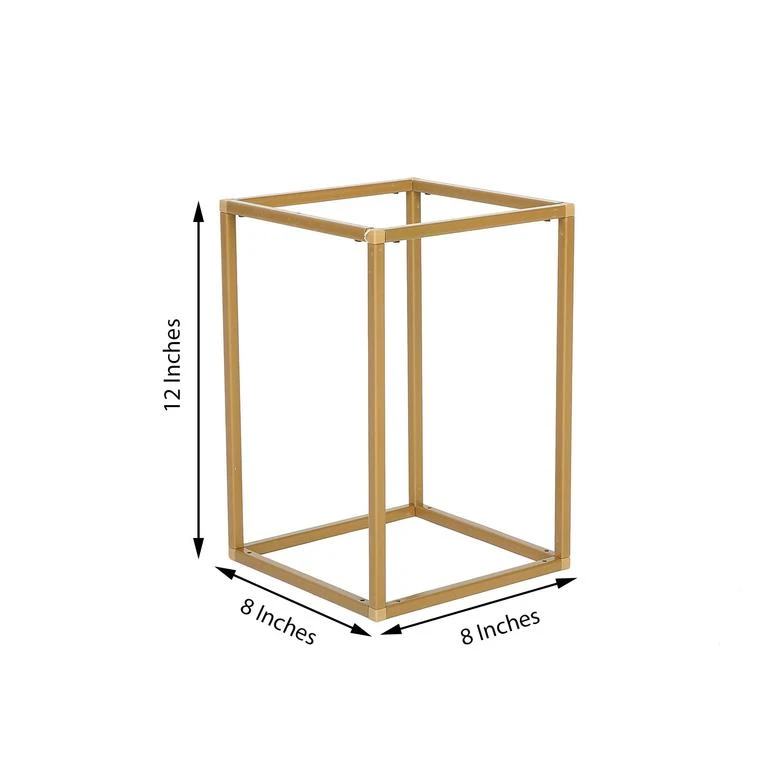 Rectangular Gold Metal Home Accent Flower Stand, Geometric Centerpiece Vases 10 Rectangular Gold Metal Home Accent Flower Stand, Geometric Centerpiece Vases - Image 10