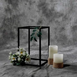 Rectangular Matte Black Metal Flower Stand, Geometric Centerpiece Vases 33 Rectangular Matte Black Metal Flower Stand, Geometric Centerpiece Vases -Home Decor Promotional Store IRON STND01 12 MBLK D09