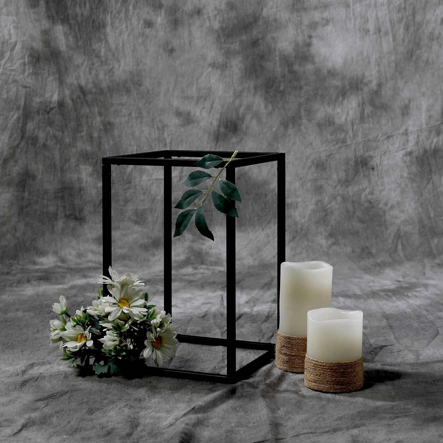 Rectangular Matte Black Metal Flower Stand, Geometric Centerpiece Vases 14 Rectangular Matte Black Metal Flower Stand, Geometric Centerpiece Vases - Image 14