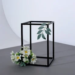Rectangular Matte Black Metal Flower Stand, Geometric Centerpiece Vases 32 Rectangular Matte Black Metal Flower Stand, Geometric Centerpiece Vases -Home Decor Promotional Store IRON STND01 12 MBLK D10