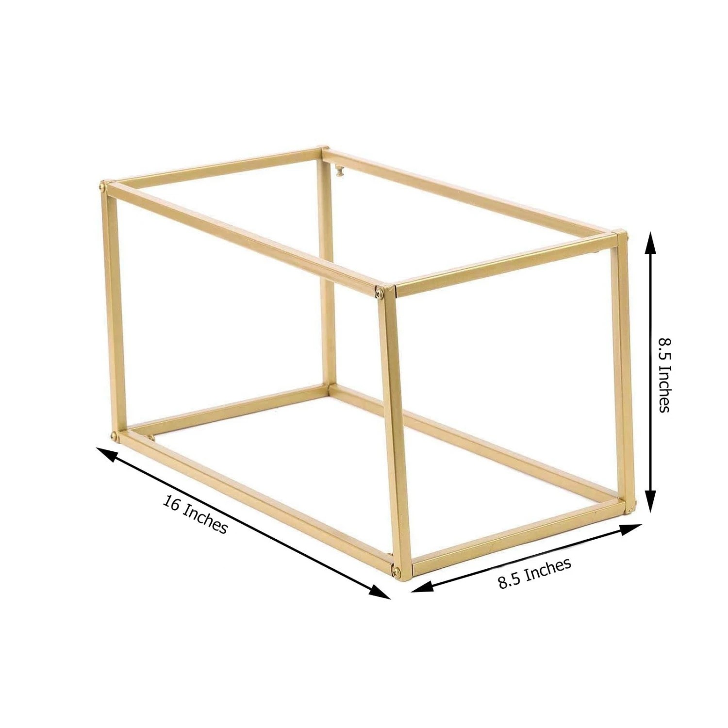 Rectangular Gold Metal Home Accent Flower Stand, Geometric Centerpiece Vases 14 Rectangular Gold Metal Home Accent Flower Stand, Geometric Centerpiece Vases - Image 14