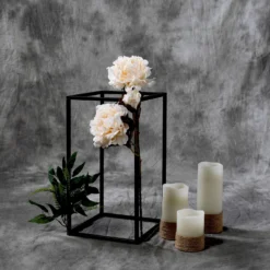 Rectangular Matte Black Metal Flower Stand, Geometric Centerpiece Vases 37 Rectangular Matte Black Metal Flower Stand, Geometric Centerpiece Vases -Home Decor Promotional Store IRON STND01 16 MBLK D01