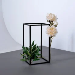 Rectangular Matte Black Metal Flower Stand, Geometric Centerpiece Vases 36 Rectangular Matte Black Metal Flower Stand, Geometric Centerpiece Vases -Home Decor Promotional Store IRON STND01 16 MBLK D02