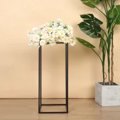 Rectangular Matte Black Metal Flower Stand, Geometric Centerpiece Vases 39 Rectangular Matte Black Metal Flower Stand, Geometric Centerpiece Vases -Home Decor Promotional Store IRON STND01 24 MBLK D01