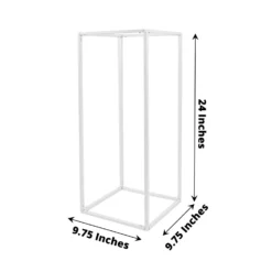 Glossy White Metal Wedding Flower Stand, Geometric Vase Column Centerpiece -Home Decor Promotional Store IRON STND01 24 WHT 98