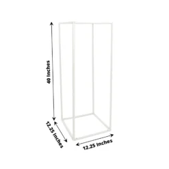 Glossy White Metal Wedding Flower Stand, Geometric Vase Column Centerpiece -Home Decor Promotional Store IRON STND01 40 WHT 98