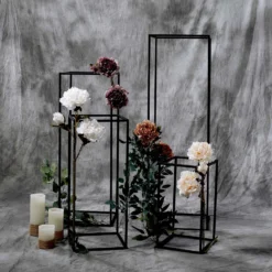 Rectangular Matte Black Metal Flower Stand, Geometric Centerpiece Vases 25 Rectangular Matte Black Metal Flower Stand, Geometric Centerpiece Vases -Home Decor Promotional Store IRON STND01 MBLK SET01 D01.progressive c6f93ee1 6f16 483d 8fbe 6c1387154f11