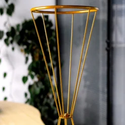 Reversible Gold Metal Geometric Flower Vase Stands, Pedestal Columns Centerpiece -Home Decor Promotional Store IRON STND04 L GOLD D04.progressive bafeb78a 4496 4174 a630 811f5815ab93