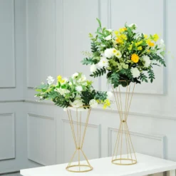 Reversible Gold Metal Geometric Flower Vase Stands, Pedestal Columns Centerpiece -Home Decor Promotional Store IRON STND04 SET GOLD D07.progressive 78373e4f 9697 40f9 bb18 c818f3d0d798