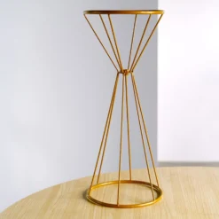 Reversible Gold Metal Geometric Flower Vase Stands, Pedestal Columns Centerpiece -Home Decor Promotional Store IRON STND04 S GOLD D02.progressive f86775a9 c52e 4322 90a2 39d0509a6a9f