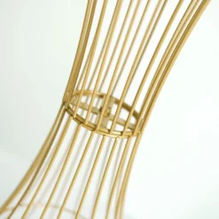 Gold Metal Wire Trumpet Shaped Flower Centerpiece Stand, Hourglass Open Frame Reversible Pedestal Prop -Home Decor Promotional Store IRON STND07 24 GOLD D02