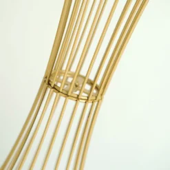 Gold Metal Wire Trumpet Shaped Flower Centerpiece Stand, Hourglass Open Frame Reversible Pedestal Prop -Home Decor Promotional Store IRON STND07 36 GOLD D02