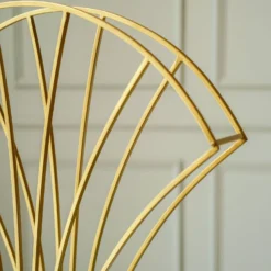 Gold Metal Scalloped Fan Shape Flower Frame Table Centerpiece, Floral Display Stand 32" Tall -Home Decor Promotional Store IRON STND09 32 GOLD D02