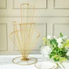 Gold Metal Spiral Shaped Flower Frame Table Centerpiece, Floral Display Stand 28" Tall