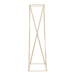 2 Pack | 32" Gold Geometric Crisscross Metal Frame Centerpieces, Open Column Pedestal Flower Stands -Home Decor Promotional Store IRON STND15 32 GOLD D06