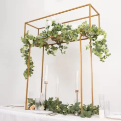 48" Gold Heavy Duty Metal Rectangular Centerpiece Stand, Tall Floral Arrangement Tabletop Display Rack 22 48" Gold Heavy Duty Metal Rectangular Centerpiece Stand, Tall Floral Arrangement Tabletop Display Rack -Home Decor Promotional Store IRON STND16 48 GOLD D03