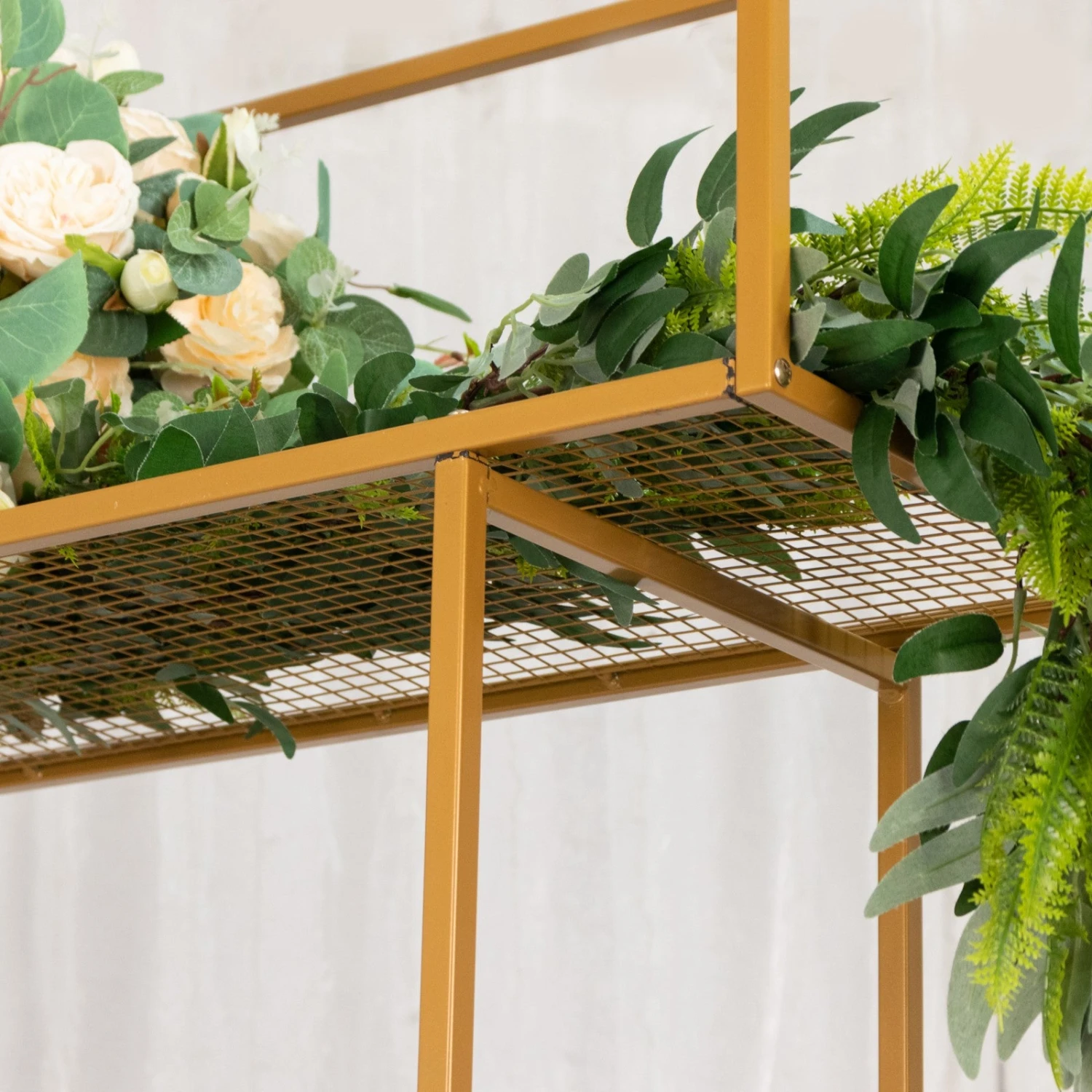 48" Gold Heavy Duty Metal Rectangular Centerpiece Stand, Tall Floral Arrangement Tabletop Display Rack 12 48" Gold Heavy Duty Metal Rectangular Centerpiece Stand, Tall Floral Arrangement Tabletop Display Rack - Image 12