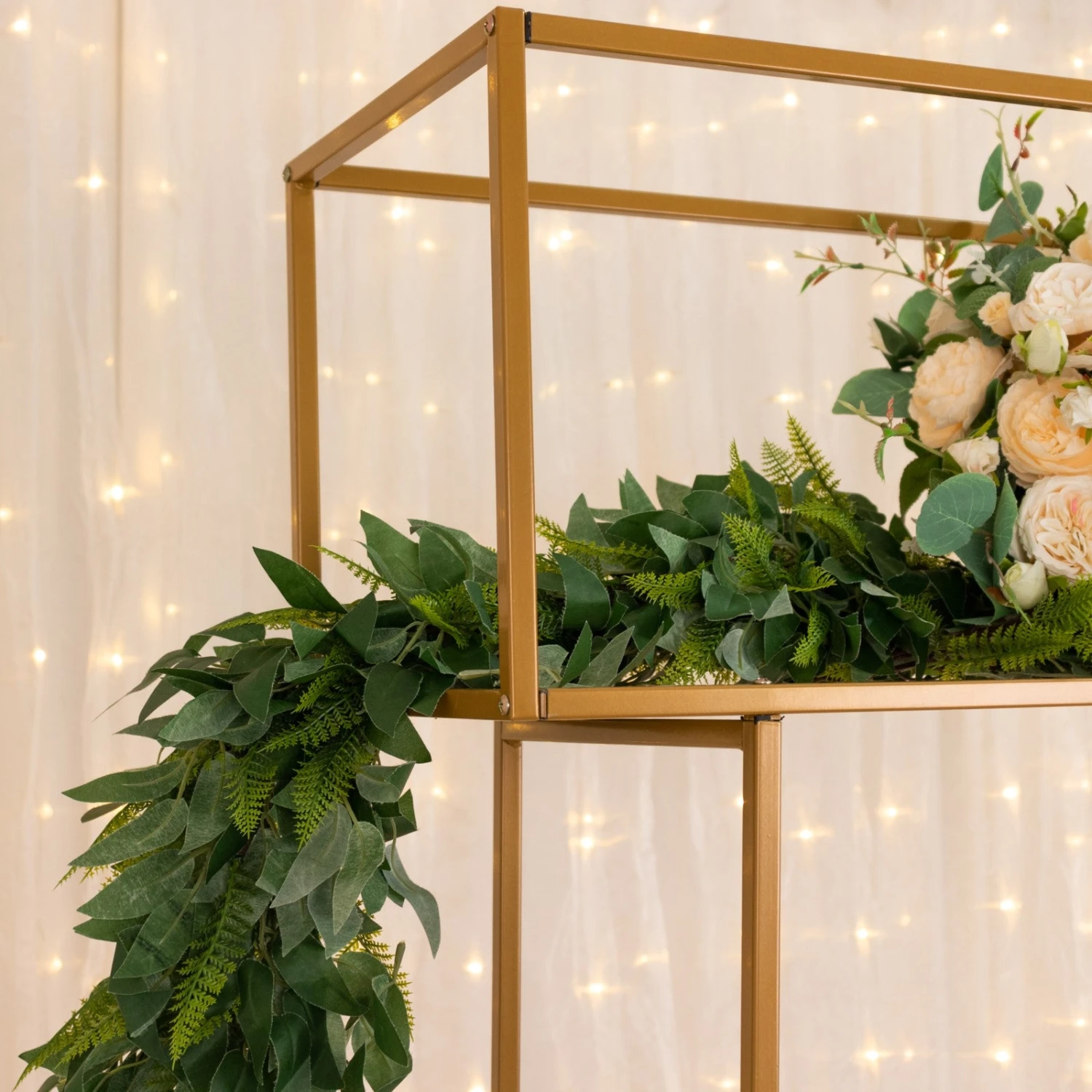 48" Gold Heavy Duty Metal Rectangular Centerpiece Stand, Tall Floral Arrangement Tabletop Display Rack 13 48" Gold Heavy Duty Metal Rectangular Centerpiece Stand, Tall Floral Arrangement Tabletop Display Rack - Image 13