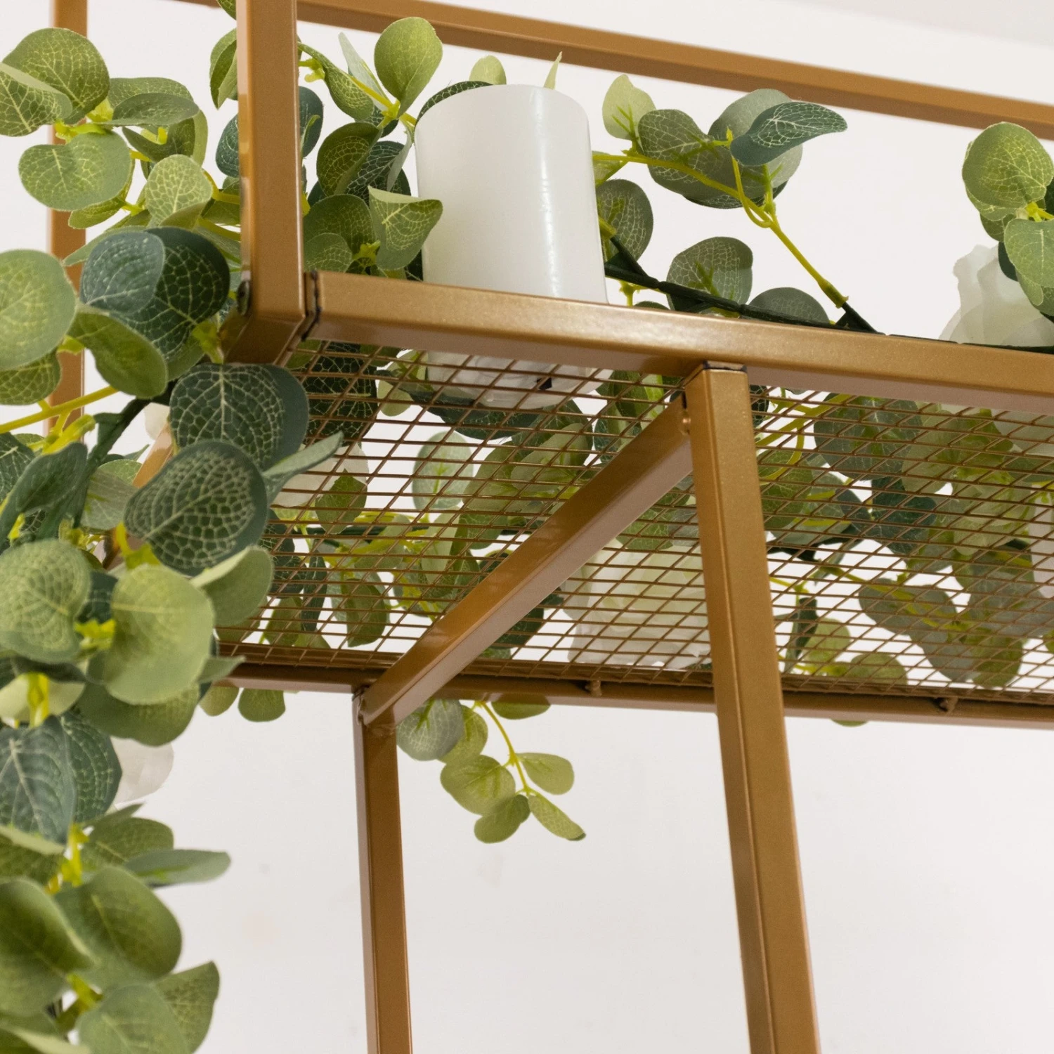 48" Gold Heavy Duty Metal Rectangular Centerpiece Stand, Tall Floral Arrangement Tabletop Display Rack 14 48" Gold Heavy Duty Metal Rectangular Centerpiece Stand, Tall Floral Arrangement Tabletop Display Rack - Image 14