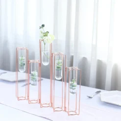 Set Of 5 Conjoined Frame Test Tube Hydroponic Vases, Geometric Table Centerpieces 15" -Home Decor Promotional Store IRON VASE 011 15 054 D05.progressive 6b2ce467 fe58 4fa6 ba40 c04f881359be