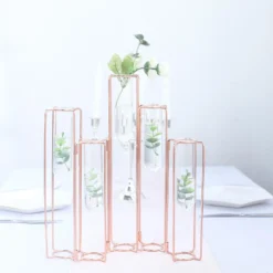 Set Of 5 Conjoined Frame Test Tube Hydroponic Vases, Geometric Table Centerpieces 15" -Home Decor Promotional Store IRON VASE 011 15 054 D07.progressive 685136aa fac0 411c bb83 778161a716c5
