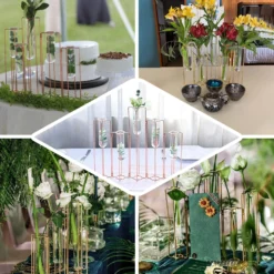 Set Of 5 Conjoined Gold Frame Test Tube Hydroponic Vases, Geometric Table Centerpieces 12" -Home Decor Promotional Store IRON VASE 011 EBC2.progressive 887b2e6d d718 4e07 b0fe b31b8e21f24c