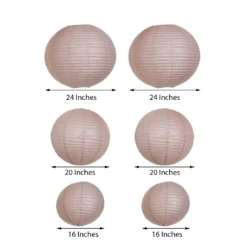 Set Of 6 - Hanging Paper Lanterns, Round Assorted Size - 16", 20", 24" 38 Set Of 6 - Hanging Paper Lanterns, Round Assorted Size - 16", 20", 24" -Home Decor Promotional Store LANT 001 1624 080 98