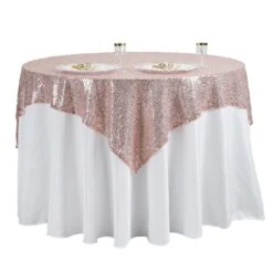 60"x60" Duchess Sequin Tablecloth Overlay, Square Table Overlay 32 60"x60" Duchess Sequin Tablecloth Overlay, Square Table Overlay -Home Decor Promotional Store LAY60 02 046 99