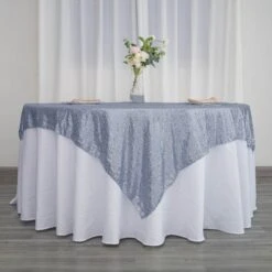 60"x60" Duchess Sequin Tablecloth Overlay, Square Table Overlay 37 60"x60" Duchess Sequin Tablecloth Overlay, Square Table Overlay -Home Decor Promotional Store LAY60 02 086 02